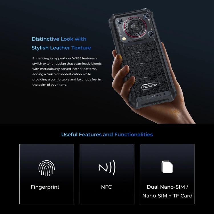 Oukitel WP36, IP68/IP69K, Fingerprint Identification, 10600mAh, 6.52 inch MediaTek MT8788 Octa Core, NFC, OTG, Network: 4G, WP36, 8GB+128GB Oukitel WP36, IP68/IP69K, Fingerprint Identification, 10600mAh, 6.52 inch MediaTek MT8788 Octa Core, NFC, OTG, Network: 4G, WP36, 8GB+128GB